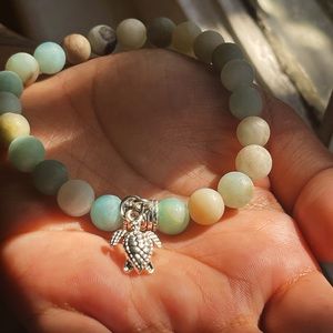 8mm Amazonite Beaded Turtle Bracelet